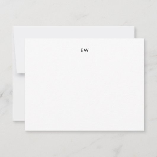 Minimalistisch Monogram Twee Letter Beginletters Notitiekaartje (Voorkant)