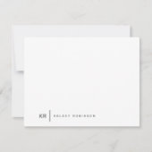 Minimalistisch monogram typografie grijs vlak notitiekaartje (Voorkant)