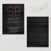 Minimalistisch monogram van de Elegant Grey Wood Visitekaartje (Voorkant / Achterkant)