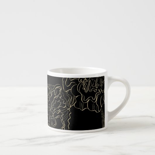Minimalistisch monogram van de Floral Hand Espresso Kop (Rechts)
