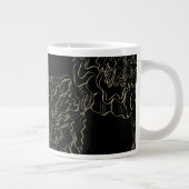 Minimalistisch monogram van de Floral Hand Grote Koffiekop (Rechts)