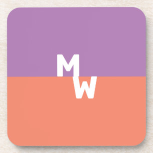 Minimalistisch Monogram Vierkant Pastel QR Code Bier Onderzetter