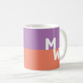 Minimalistisch Monogram Vierkant Pastel QR Code Koffiemok (Voorkant rechts)
