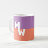 Minimalistisch Monogram Vierkant Pastel QR Code Koffiemok (Voorkant links)