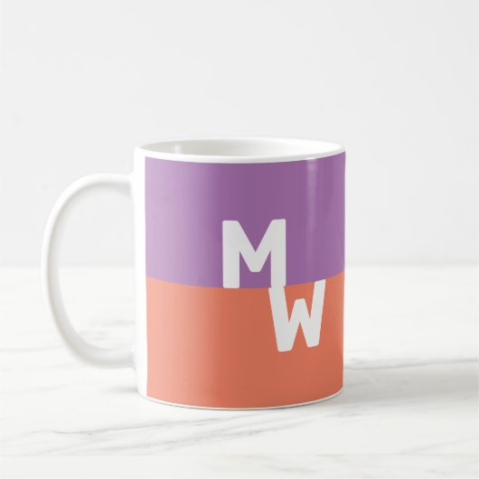 Minimalistisch Monogram Vierkant Pastel QR Code Koffiemok (Links)