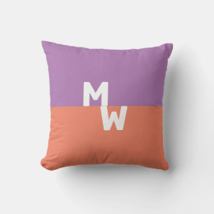 Minimalistisch Monogram Vierkant Pastel QR Code Kussen