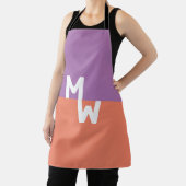 Minimalistisch Monogram Vierkant Pastel QR Code Schort (Insitu)