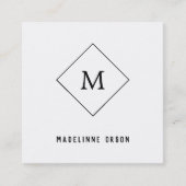 Minimalistisch monogram vierkante visitekaartje (Voorkant)
