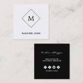 Minimalistisch monogram vierkante visitekaartje (Voorkant / Achterkant)