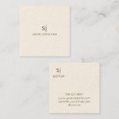 Minimalistisch monogram vierkante visitekaartje (Voorkant / Achterkant)