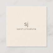 Minimalistisch monogram vierkante visitekaartje (Voorkant)