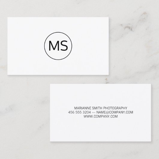 Minimalistisch / Monogram Visitekaartje (Voorkant / Achterkant)