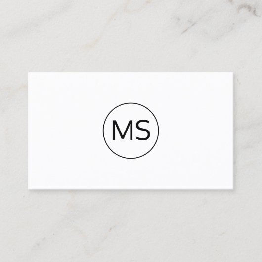 Minimalistisch / Monogram Visitekaartje (Voorkant)