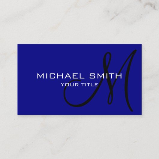 Minimalistisch monogram voor de professionele mari visitekaartje (Voorkant)
