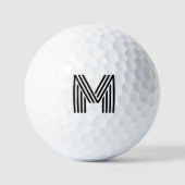 Minimalistisch monogram voor multiline stripes golfballen (Voorkant)