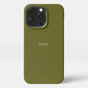 Minimalistisch monogram voor olijfmos met groene d iPhone 13 pro hoesje