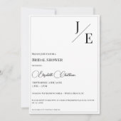 Minimalistisch monogram Vrijgezellenfeest | Wit Kaart (Voorkant)