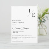 Minimalistisch monogram Vrijgezellenfeest | Wit Kaart (Staand voorkant)