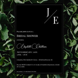 Minimalistisch monogram Vrijgezellenfeest | Zwart Kaart