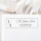 Minimalistisch Monogram Weduwkeeradres Etiket (Insitu)