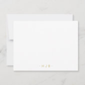 Minimalistisch Monogram White Flat Note Kaart Notitiekaartje (Voorkant)