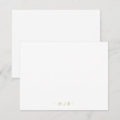Minimalistisch Monogram White Flat Note Kaart Notitiekaartje (Voorkant / Achterkant)