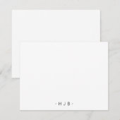 Minimalistisch Monogram White Flat Note Kaart Notitiekaartje (Voorkant / Achterkant)