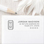 Minimalistisch monogram wit retouradres etiket (Insitu)