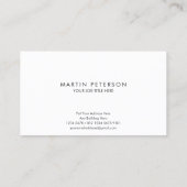 Minimalistisch monogram | Wit Vierkant op Donkergr Visitekaartje (Achterkant)