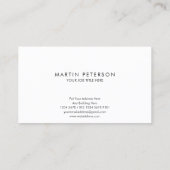 Minimalistisch monogram | Witte cirkel op donkergr Visitekaartje (Achterkant)