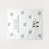 Minimalistisch Monogram Zakelijk evenement in zwar Wandkleed (Voorkant (horizontaal))