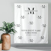 Minimalistisch Monogram Zakelijk evenement in zwar Wandkleed