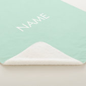 Minimalistisch monogram zeemint groene douanenaam sherpa deken (3/4)