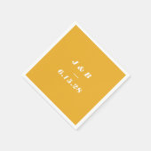 Minimalistisch Monogram Zomer Geel Huwelijk Custom Servet (Hoek)