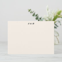 Minimalistisch Monogram Zwart en Ivoorkleurig Trou