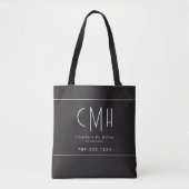 Minimalistisch Monogram Zwart Modern Professioneel Tote Bag (Voorkant)