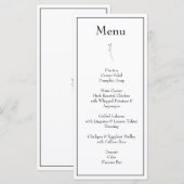 Minimalistisch Monogram Zwart-wit bruiloft Menu (Voorkant / Achterkant)