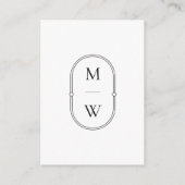 Minimalistisch Monogram Zwart-wit Bruiloft RSVP Informatiekaartje (Achterkant)