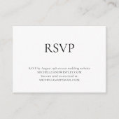 Minimalistisch Monogram Zwart-wit Bruiloft RSVP Informatiekaartje (Voorkant)