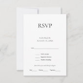 Minimalistisch Monogram Zwart Wit Bruiloft RSVP Ka Kaartje (Voorkant)