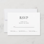 Minimalistisch Monogram Zwart Wit Bruiloft RSVP Ka Kaartje (Voorkant)
