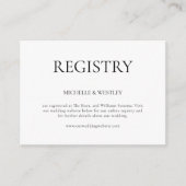 Minimalistisch Monogram Zwart-wit huwelijksregiste Informatiekaartje (Voorkant)