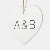 Minimalistisch monogram zwart-wit paar initialen keramisch ornament (Links)