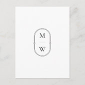 Minimalistisch Monogram Zwart-wit Save the Date Briefkaart (Voorkant)