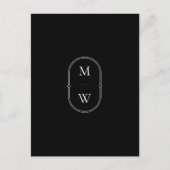 Minimalistisch Monogram Zwart-wit Save the Date Briefkaart (Voorkant)