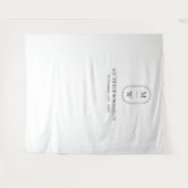 Minimalistisch Monogram Zwart & Wit Trouwen Wandkleed (Voorkant (horizontaal))