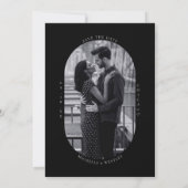 Minimalistisch Monogram Zwart-wit trouwfoto Save The Date (Achterkant)