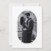 Minimalistisch Monogram Zwart-Wit Trouwfoto Save The Date (Achterkant)