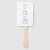 Minimalistisch Monogram Zwart & Wit Trouwprogramma Handwaaier (Voorkant)
