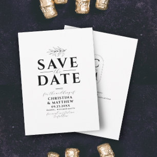 Minimalistisch Monogram Zwart Wit Website QR Code  Save The Date